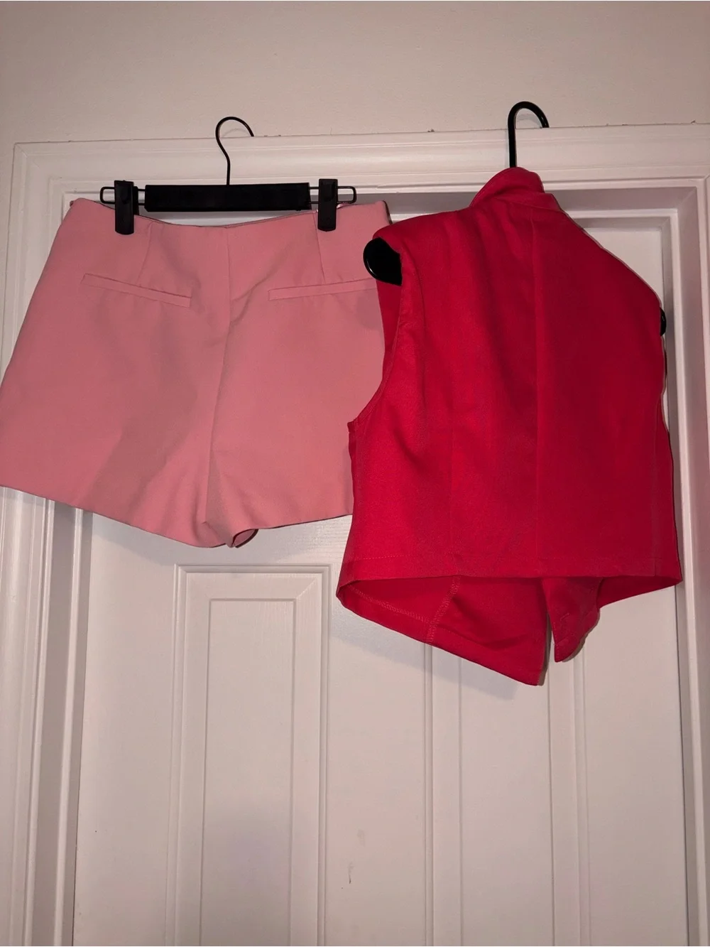 Pink Mini Skort with Hot Pink Vest - Women's Two-Piece Set